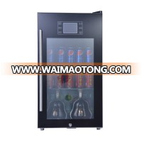 90L transparent glass door electronic display mini bar wine cooler beverage fridge